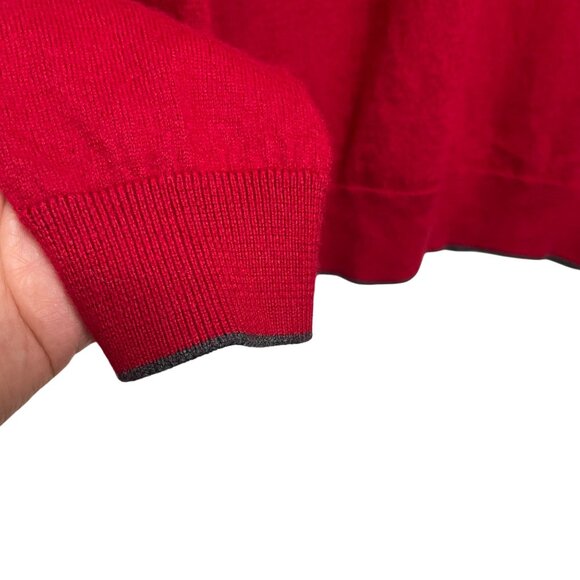 Hart Schaffner Marx Quarter Zip Extra Fine Merino Wool Sweater in Red XL - Picture 5 of 8